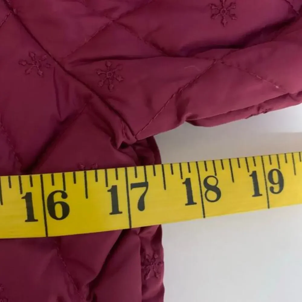 EDDIE BAUER Jacket Barn Coat Goose Down Quilted Snap Closure Zip Pockets Fushia‎
